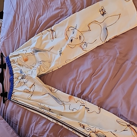 Forte_Forte designer pants, woman's face, flowers, 100% Cotton, Italian Sm/Md - Picture 5 of 13